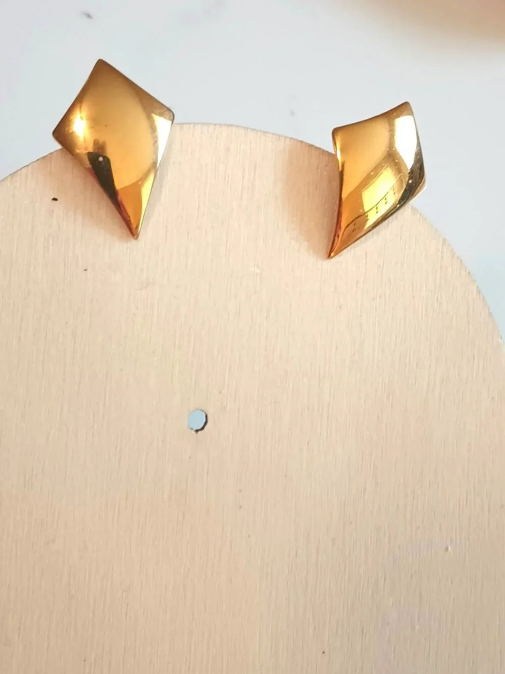 Napier Gold Diamond Shaped Earrings Screw Back Clip On Jewelry